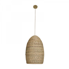 Zambelis Lights Φωτιστικό Οροφής Ρατάν Natural Ø35 23195