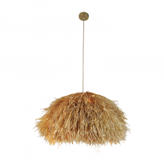 Zambelis Lights Φωτιστικό Οροφής Ρατάν Natural Ø50 23197