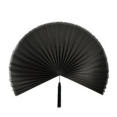 Bizzotto Nanka Διακοσμητική Βεντάλια Μπαμπού Μαύρη 60x123