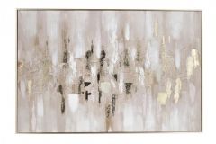 Bizzotto Hannes Πίνακας Σε Καμβά Μπεζ/Χρυσός 90x3,5x60 Εκ.