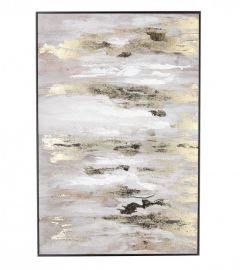 Bizzotto Hannes Πίνακας Σε Καμβά Μπεζ/Χρυσός 60x3,5x90 Εκ.