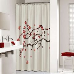 Sealskin BLOSSOM Κουρτίνα Μπάνιου Υφασμάτινη 180x200 I Red