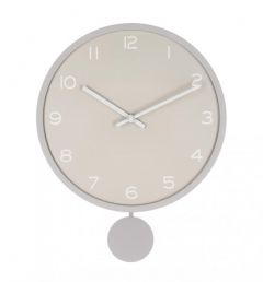 Bizzotto Bayron Ρολόι Τοίχου Με Εκκρεμές Γκρι Καφέ Ø30x5,5x39