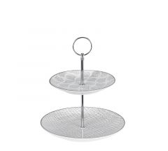 Zaros Διώροφη Ορντεβιέρα Πορσελάνινη Λευκή 20,5x20,5x23 Κωδικός: KZ190