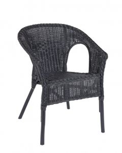 Bizzotto Alliss Πολυθρόνα Εξωτερικού Χώρου Ρατάν Μαύρη 58x61x74