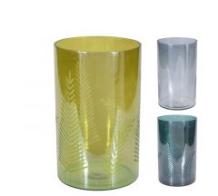 Zaros Κηροπήγιο "Glazed" Γυάλινο 3 Αποχρώσεις 15x15x25 Κωδικός: HE178