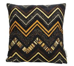 Zaros Μαξιλάρι "Tribal" Βελούδινο Μαύρο/Κίτρινο 45x45 Κωδικός: XET-7040