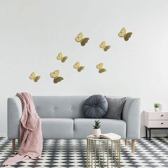 Ango Gold Butterflies 3D Πολυπροπυλενίου Χρυσές Σετ 8 Τμχ 24011