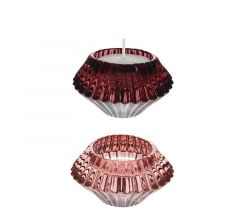 Zaros Κηροπήγιο Γυάλινο Κόκκινο/Ροζ 7,5x7,5x4,3 Κωδικός: XM419