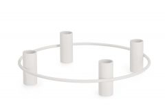 Bizzotto Hisar Κηροπήγιο 4 Θέσεων Μεταλλικό Λευκό Ø25x6