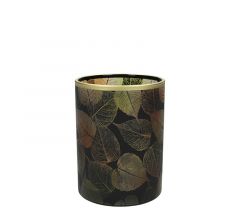 Zaros Κηροπήγιο "Φύλλα" Γυάλινο Μαύρο/Χρυσό 10x12,5 Εκ. XET-6425