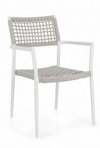 Bizzotto Caleta Καρέκλα Εξωτερικού Χώρου Λευκή/Γκρι 56x60x86