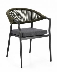 Bizzotto Millor Καρέκλα Εξωτερικού Χώρου Ανθρακί/Λαδί 57x61x78