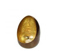 Zaros Κηροπήγιο "Egg" Αλουμινίου Χάλκινο/Χρυσό 11x14 Κωδικός: XET-9020