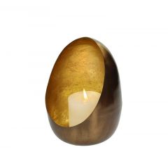 Zaros Κηροπήγιο "Egg" Αλουμινίου Χάλκινο/Χρυσό 13,5x20 Κωδικός: XET-9021