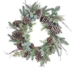 Zaros Χριστουγεννιάτικο Στεφάνι "Forest" Με Κουκουνάρια 60 Εκ. Κωδικός: AX654