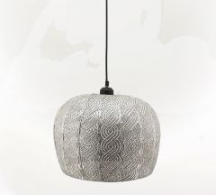 Zaros Φωτιστικό Οροφής "Moroccan" Μεταλλικό Ασημί 36x31 Εκ. HT605-G