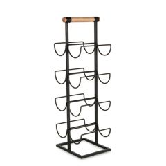 Bizzotto Isaac Μπουκαλοθήκη 4 Θέσεων Μεταλλική Μαύρη 19,5x19x60,5