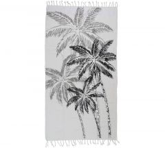 Zaros Πετσέτα Χαμάμ "Φοίνικες" Βαμβακερή Λευκή 100x180 Κωδικός: KAL-0174