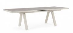 Bizzotto Krion Επεκτεινόμενο Τραπέζι Εξωτερικού Χώρου Αλουμινίου Ιβουάρ/Γκρι 205-265x103x78