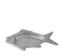 Zaros Διακοσμητικό Μπωλ "Ψάρι" Μεταλλικό Ασημί 26,5x14,8x2,5 Κωδικός: ID243
