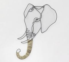 Zaros Διακοσμητικό Τοίχου "Ελέφαντας" Μεταλλικό Μαύρο 35x3,5x65 Κωδικός: ID247