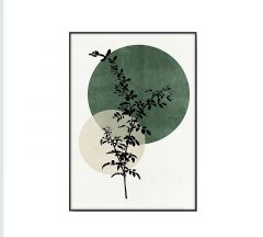 Zaros Πινάκας Με Κλαδιά Πράσινος/Εκρού 50x70 Κωδικός: PI335