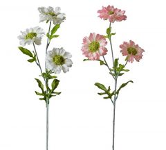 Zaros Τεχνητό Λουλούδι Κόσμος Σε 2 Χρώματα Λευκό/Ροζ 75 Εκ. Κωδικός: AX710
