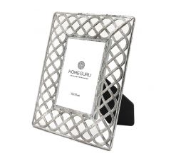 Zaros Κορνίζα "Ρόμβος" Μεταλλική Ασημί 10x15 Κωδικός: HT617