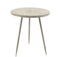 Zaros Βοηθητικό Τραπέζι Μεταλλικό Μπεζ Πατίνα 49x60 Κωδικός: HT612