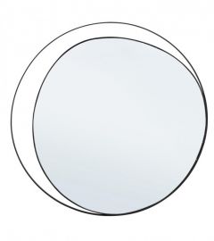 Bizzotto Yasline Καθρέπτης Τοίχου Μεταλλικός Μαύρος Ø80x2