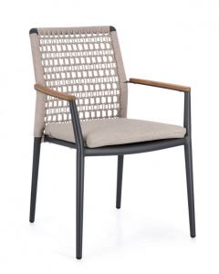 Bizzotto Maddox Καρέκλα Εξωτερικού Χώρου Ανθρακί 56x60x82,5