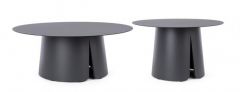 Bizzotto Bryan Τραπέζια Σαλονιού Αλουμινίου Ανθρακί Σετ 2 Τμχ  Ø90x36