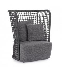 Bizzotto Kollar Πολυθρόνα Εξωτερικού Χώρου Ανθρακί 95x89x114