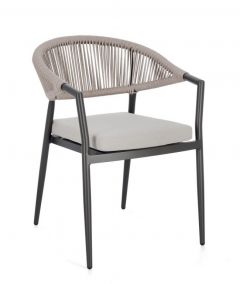 Bizzotto Millor Καρέκλα Εξωτερικού Χώρου Ανθρακί/Χακί 57x61x78