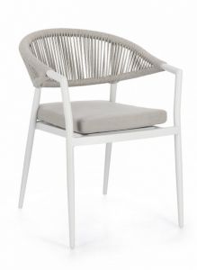 Bizzotto Millor Καρέκλα Εξωτερικού Χώρου Λευκή/Γκρι 57x61x78