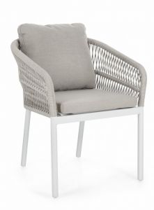 Bizzotto Galdana Καρέκλα Εξωτερικού Χώρου Λευκή/Γκρι 62x66x88