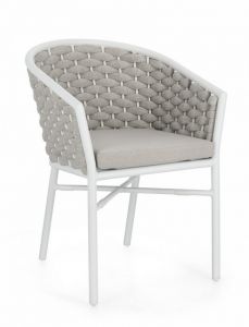 Bizzotto Margalida Καρέκλα Εξωτερικού Χώρου Λευκή/Γκρι 57x61x80