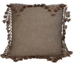 Zaros Μαξιλάρι Μακραμέ Μπεζ/Καφέ 45x45 Κωδικός: KAL-0538