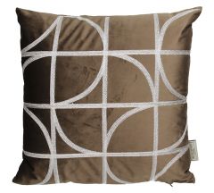 Zaros Μαξιλάρι Βελούδινο Καφέ/Λευκό 45x45 Κωδικός: XET-8635