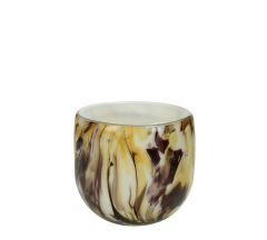 Zaros Μπωλ "Fusion" Γυάλινο Κίτρινο/Καφέ 12,5x10 Κωδικός: XET-9030