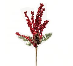 Zaros Χριστουγεννιάτικο Πικ Με Κουκουνάρια Και Berries 33 Εκ. Κωδικός: AX727