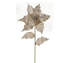 Zaros Χριστουγεννιάτικο Λουλούδι Αλεξανδρινό Βελούδινο Χρυσό 70 Εκ. Κωδικός: AX758