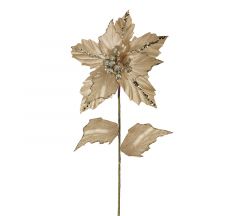 Zaros Χριστουγεννιάτικο Λουλούδι Αλεξανδρινό Βελούδινο Χρυσό 70 Εκ. Κωδικός: AX766