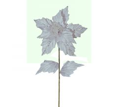 Zaros Χριστουγεννιάτικο Λουλούδι Αλεξανδρινό Βελούδινο Λευκό 70 Εκ. Κωδικός: AX768