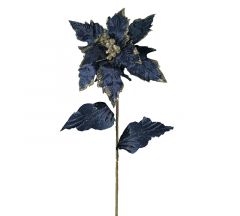 Zaros Χριστουγεννιάτικο Λουλούδι Αλεξανδρινό Βελούδινο Μπλε 70 Εκ. Κωδικός: AX777