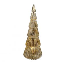 Zaros Φωτιζόμενος Κώνος "Έλατο" Γυάλινος Αντικέ Χρυσός 30 Εκ. Κωδικός: XM799