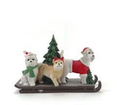 Zaros Χριστουγεννιάτικα Σκυλάκια Polyresin Πολύχρωμα 21,6x7,6x15,2 Κωδικός: XM771