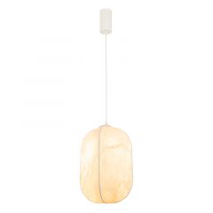 Zambelis Lights Φωτιστικό Οροφής Μεταλλικό/Υφασμάτινο Λευκό Ø30 Εκ. 25170