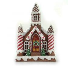 Zaros Χριστουγεννιάτικο Σπιτάκι Με Φως Led Καφέ/Λευκό 25x12,5x38 Κωδικός: XM778